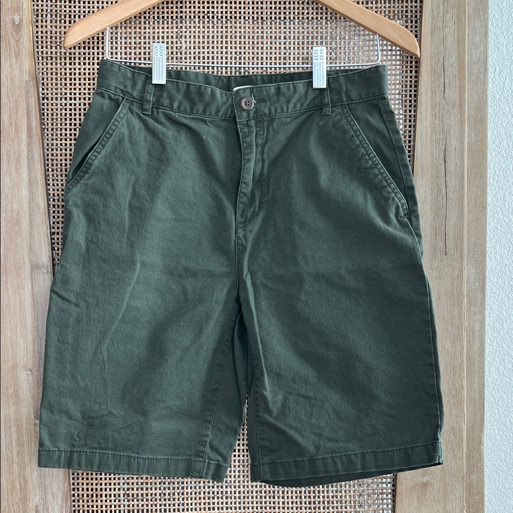 Old Navy Forest Green Boys Flat Front Shorts